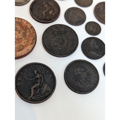 62 - United Kingdom - copper coinage - mixed copper pennies, half pennies, farthings and half farthings G... 