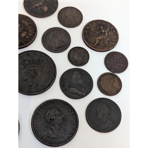 62 - United Kingdom - copper coinage - mixed copper pennies, half pennies, farthings and half farthings G... 