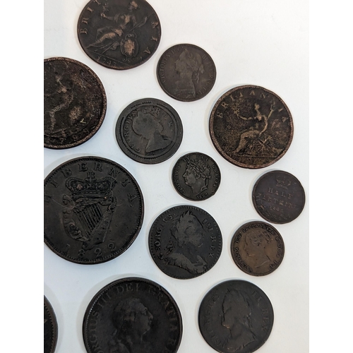 62 - United Kingdom - copper coinage - mixed copper pennies, half pennies, farthings and half farthings G... 