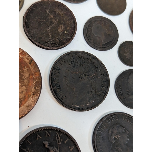 62 - United Kingdom - copper coinage - mixed copper pennies, half pennies, farthings and half farthings G... 