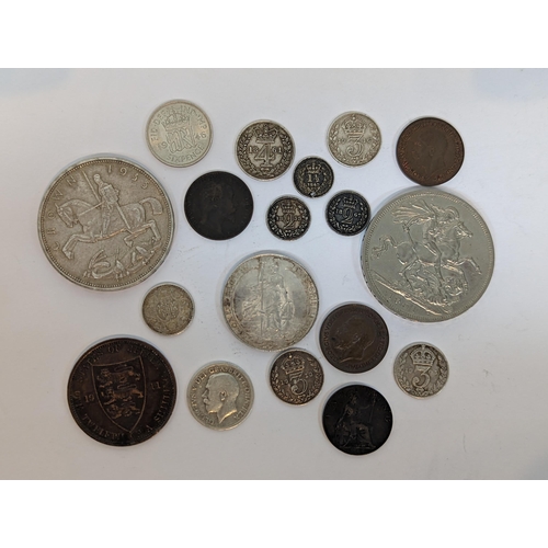 63 - British Coins - a mixed group of late 19th/early 20th century examples to include mixed maundy 1861 ... 