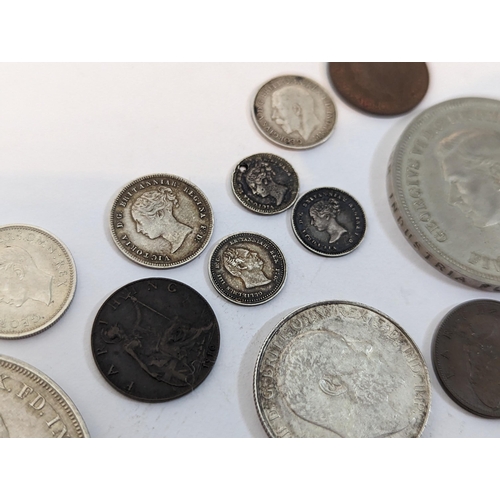 63 - British Coins - a mixed group of late 19th/early 20th century examples to include mixed maundy 1861 ... 