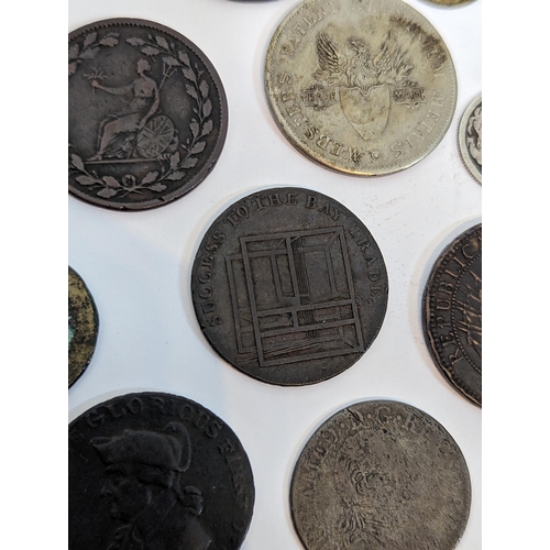 64 - Mixed coins - Mexico 1779 2 Reales, Spain 1870 1 Peseta, Ducy of Savoy 1794 20 Soldi, France 1868 1 ... 