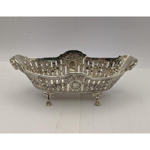 80 - A silver import pierced four footed dish total weight 196g
Location: