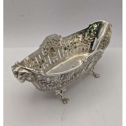 80 - A silver import pierced four footed dish total weight 196g
Location: