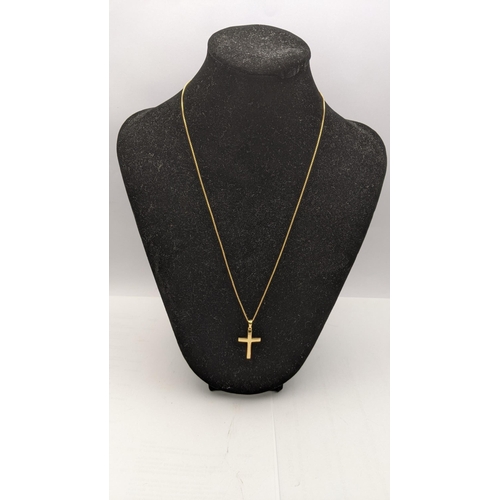 82 - A 14ct gold cross pendant on a 14ct necklace, total weight 3.6g Location: CAB3