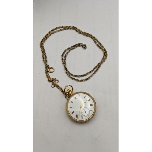 93 - A late 19th/early 20th century ladies 18ct gold fob watch movement signed J. W Benson, total weight ... 