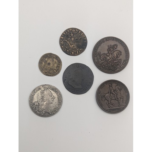 483 - Mixed coins - a mixed collection comprising Prussia 1768 1/6 Reichsthater, Wroclaw Mint, 1611 French... 