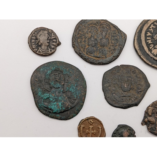 479 - Byzantine Empire - Mixed copper and bronze coinage to include NIKO 40 Nummi, Follis, Half Follis and... 