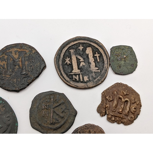 479 - Byzantine Empire - Mixed copper and bronze coinage to include NIKO 40 Nummi, Follis, Half Follis and... 