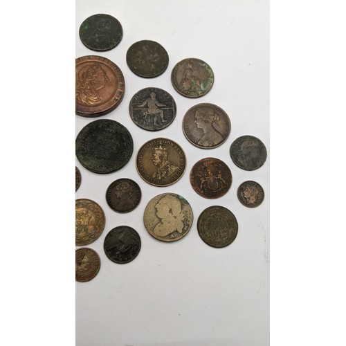 42 - Mixed coins - Georgian and later copper coinage to include 1797 Cartwheel pennies, Georgian East Ind... 