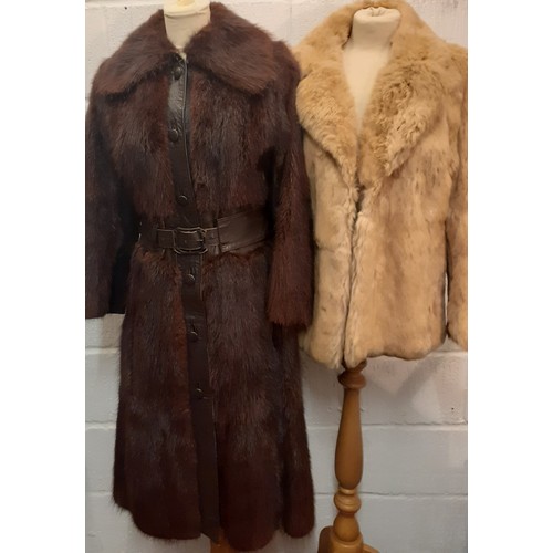 79 - A 1960's/70's French brown mink coat, 36