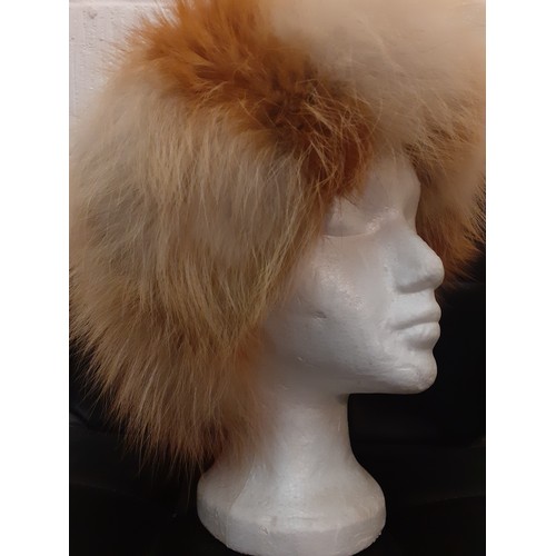 80 - A vintage arctic rabbit fur jacket with internal leather trim to the fastening, 38