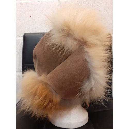 80 - A vintage arctic rabbit fur jacket with internal leather trim to the fastening, 38