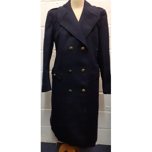 85 - Two mid 20th Century ladies coats comprising a mid 20th Century navy woollen St Andrew's Ambulance S... 