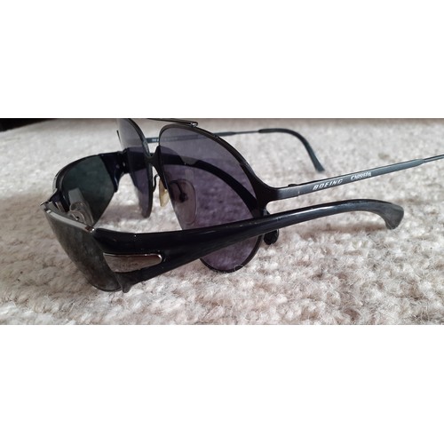 93 - Two pairs of vintage sunglasses comprising a pair of 1980's Boeing Carrera matt black framed sunglas... 