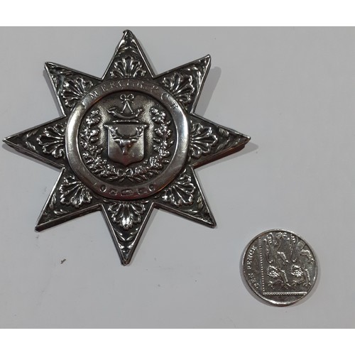 98 - A Victorian Ancient Order of Foresters silver sash badge in the form of a star inscribed with the na... 