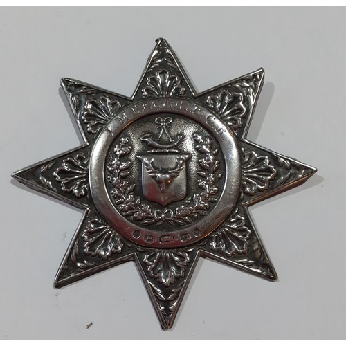 98 - A Victorian Ancient Order of Foresters silver sash badge in the form of a star inscribed with the na... 