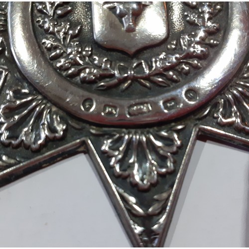 98 - A Victorian Ancient Order of Foresters silver sash badge in the form of a star inscribed with the na... 