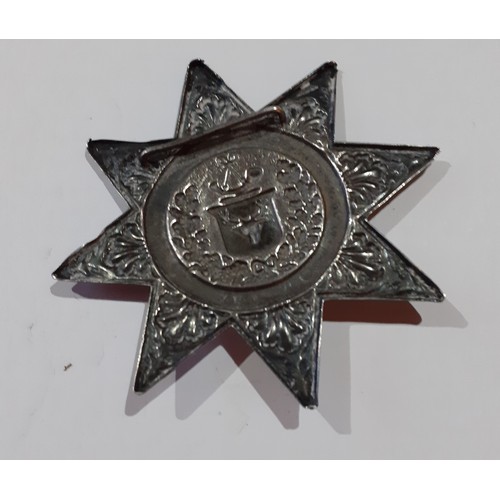 98 - A Victorian Ancient Order of Foresters silver sash badge in the form of a star inscribed with the na... 