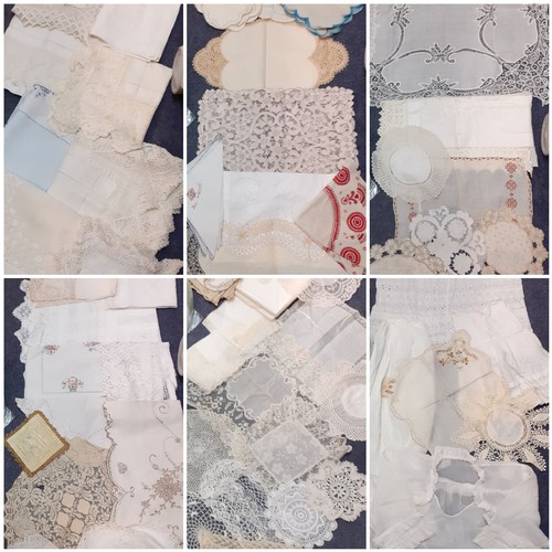 99 - A quantity of early 20th Century vintage table and bed linen to include examples with crotchet borde... 