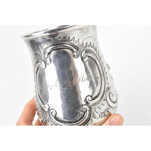 210 - A George II silver tankard by Richard Gurney & Co, London 1755, of baluster form with central c-scro... 