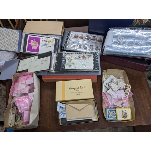 277 - A collection of cigarette cards and First Day cover stamps, mostly mounted in albums to include Gall... 