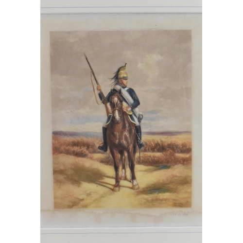 343 - An early 19th century coloured engraving of an officer of the 92nd Highland Regiment of Foot and a f... 