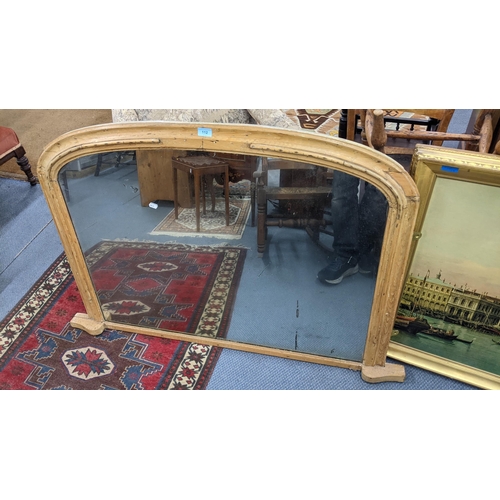 112 - A late 19th.early 20th century overmantel mirror together with a Venetian scene print
Location:RWF