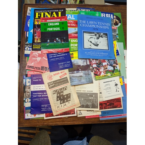 145 - Football, tennis and books relating to other sport and music. An assortment of football programmes f... 