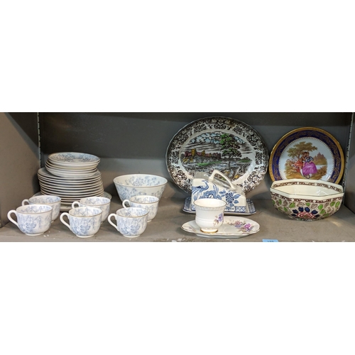 155 - A Royal Worcester part tea set, a butter dish, a Limoges plate and other items 
Location:7.2