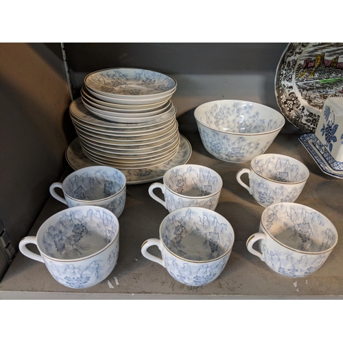 155 - A Royal Worcester part tea set, a butter dish, a Limoges plate and other items 
Location:7.2