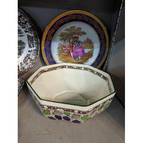 155 - A Royal Worcester part tea set, a butter dish, a Limoges plate and other items 
Location:7.2