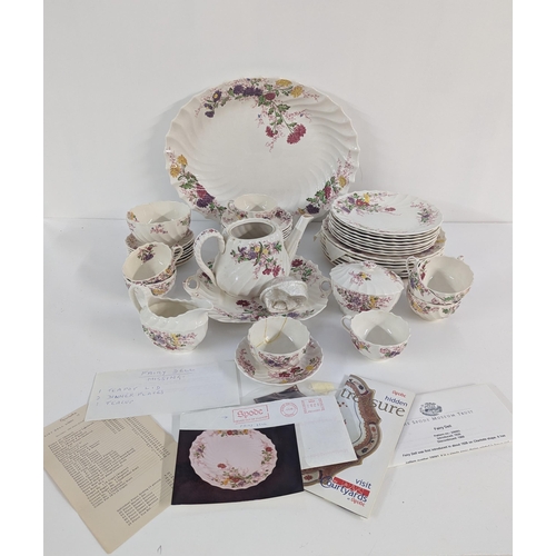 227 - A Copeland Spode 'Fairy Dell' pattern part dinner service A/F, to include tea cups, saucers, bowls, ... 