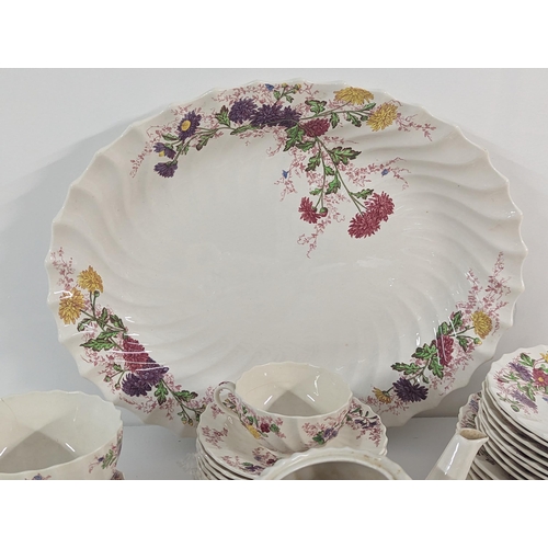 227 - A Copeland Spode 'Fairy Dell' pattern part dinner service A/F, to include tea cups, saucers, bowls, ... 