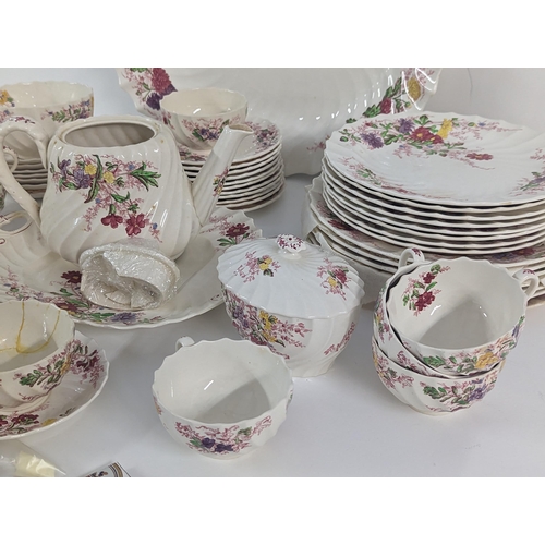 227 - A Copeland Spode 'Fairy Dell' pattern part dinner service A/F, to include tea cups, saucers, bowls, ... 