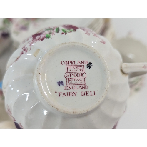 227 - A Copeland Spode 'Fairy Dell' pattern part dinner service A/F, to include tea cups, saucers, bowls, ... 