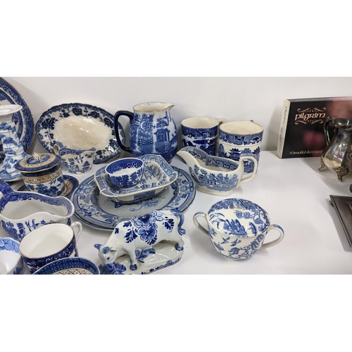 247 - A large mixed lot of blue and white to include Spode, Booths, Wedgwood and others
Location:A3M