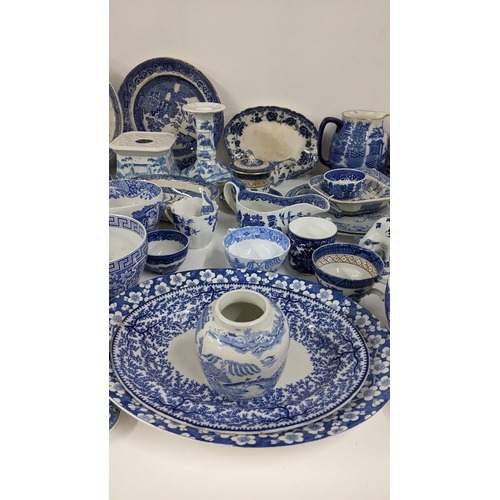 247 - A large mixed lot of blue and white to include Spode, Booths, Wedgwood and others
Location:A3M