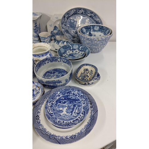 255 - Mixed blue and white porcelain to include an 18th century faience plate, Royal Lily pattern cup with... 