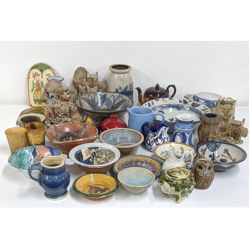 258 - A mixed lot of studio art pottery to include various jugs, vases, bowls and other items
Location:A3M