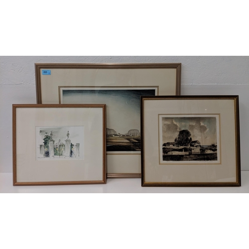 265 - Rowland Hilder - 'The Farm Yard' and 'Evening Star' etching 2/25 and 22/150 limited edition, Edna La... 