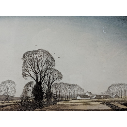 265 - Rowland Hilder - 'The Farm Yard' and 'Evening Star' etching 2/25 and 22/150 limited edition, Edna La... 