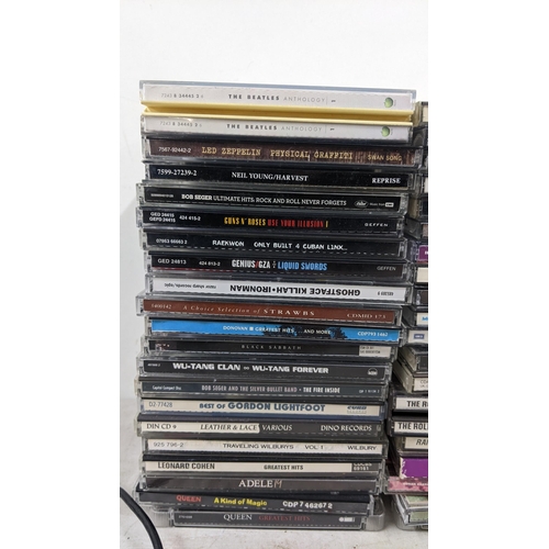 28 - A mixed lot to include Hitachi cassette player, Pye cassette recorder and mixed CDs including rap  a... 