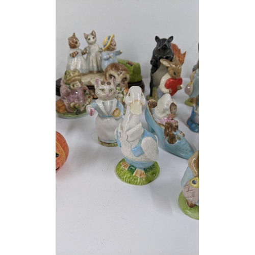 332 - A collection of Beswick Beatrix Potter Bunny, kittens and others together with Royal Doulton figures... 