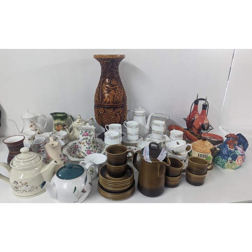 353 - Mixed ceramics to include royal Doulton, Poole pottery, Staffordshire, Beswick and others, vases, te... 