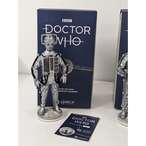 363 - Doctor Who - a group of three boxed Harrop limited edition hand painted figures, second Doctor Cyber... 