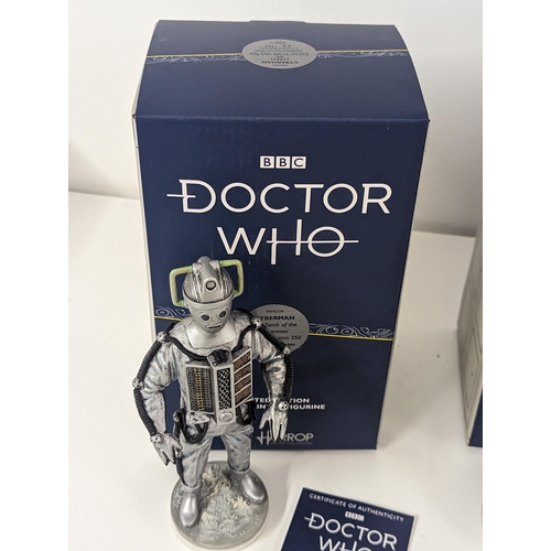 363 - Doctor Who - a group of three boxed Harrop limited edition hand painted figures, second Doctor Cyber... 