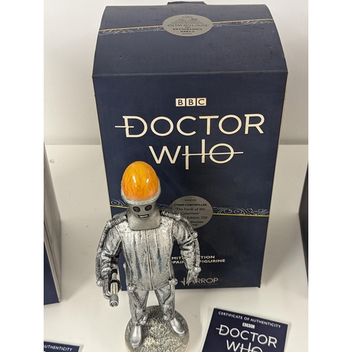 363 - Doctor Who - a group of three boxed Harrop limited edition hand painted figures, second Doctor Cyber... 