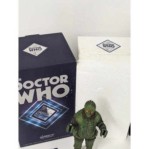 368 - Doctor Who - a group of three boxed Harrop Limited Edition hand painted figures to include second Do... 